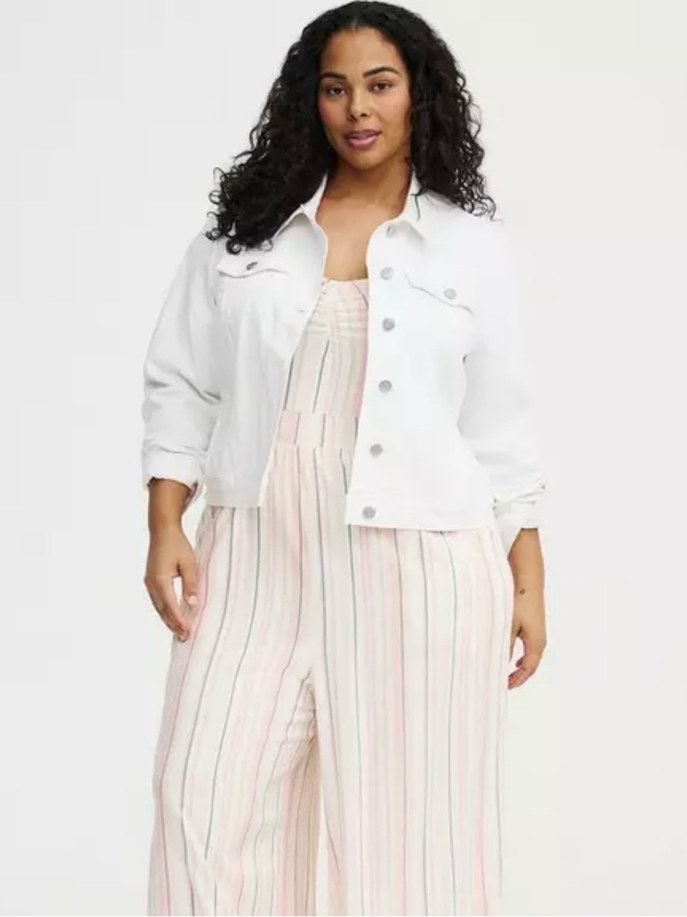 Torrid Vintage Modern Trucker Jacket Jean New 4 4x denim white